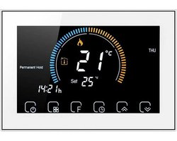 Slimme Thermostaat | App bediening | Electrische vloerverwarming | Infraroodpanelen | Vierkant | Wit| 16amp |4-Draads | 90-240v