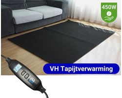 VH Instelbare Tapijtverwarming Stromboli - 450 watt - 140 x 200cm - 8 standen + timer - Lokaal bijverwarmen