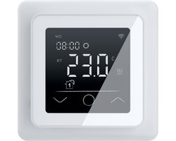 WARMON Design temperatuurregelaar met aanraakscherm, Slimme thermostaat MCS 750 WIFI voor elektronische vloerverwarming Amazon Alexa & Google Home in wit