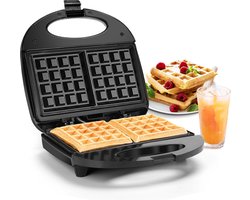 Aigostar Sweet 30J4O - Wafelijzer - Wafelmaker voor 2 wafels - Anti-aanbaklaag - met indicatielampje - 750W - RVS