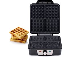 alpina Wafelijzer - Brusselse Wafels - Antiaanbaklaag - 4 Wafels - 1200W