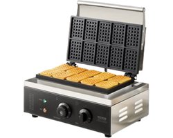 Ariqo Commerciële Wafelijzer - Wafelijzers - Wafelmaker - Wafel Ijzer - 10 Wafels - Non-stick - 1550W - Temperatuur Controle