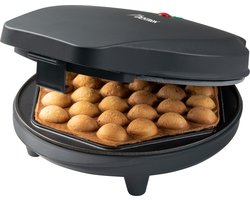 Bestron Bubbel Wafelijzer, wafelmaker voor bubbel wafels te vullen met ijs, chocola of fruit, met bakindicatielampje & antiaanbaklaag, 700 Watt, kleur: Zwart