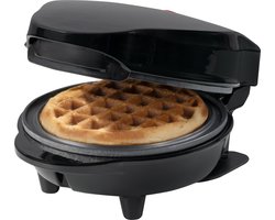 Bestron Mini-wafelijzer voor klassieke wafels, wafelijzer met antiaanbaklaag, voor kinderfeestjes, Familiefeest, Pasen of Kerst, 550 Watt, kleur: Zwart