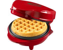 Bestron Mini-Wafelijzer, Wafelijzer in Kersteditie, Gelimiteerde Oplage, Wafelmaker met Antiaanbaklaag, voor Kerstmis, Feestjes of als Cadeau, Wafelgrootte 10 cm, Kleur: Matrood