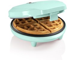 Bestron Wafelijzer voor Brusselse wafels, Wafelmaker voor één XL Brusselse wafel Ø 18cm, met bakindicatielampje & antiaanbaklaag, 700 Watt, ABWR730M, kleur: mint groen