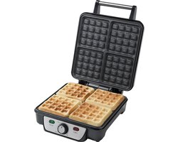 Brusselse wafelijzer antiaanbaklaag 1100W rvs - Wafelmaker voor heerlijke wafels wafelijzer met verwisselbare platen