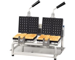 Casselin CG180D wafelijzer 4 wafel(s) 3600 W Roestvrijstaal