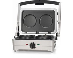 Cuisinart 3-in-1 Compacte Grill, Wafel- en Omeletmaker Contactgrill GRSM3E - Wafelijzer - 3 anti-aanbak platen - 210˚C - Zilver