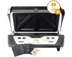 CuisiNoon - Multifunctionele Wafelijzer, Tosti Apparaat en Grill Apparaat - 1000W