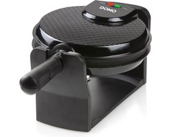 DOMO DO9223W Roterend wafelijzer - Ronde wafels Ø 17cm - Receptenboekje - Zwart