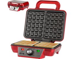 Gadgy Wafelijzer - Wafelmaker 2 Wafels per keer - Waffle Maker - Anti-Aanbaklaag - 1000 Watt - Regelbare Thermostaat