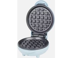 George Wilkinson Mini Wafelijzer - Compacte Wafelmaker Met Anti Baklaag - Blauw