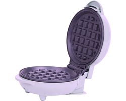 George Wilkinson Mini Wafelijzer - Compacte Wafelmaker Met Anti Baklaag - Paars -