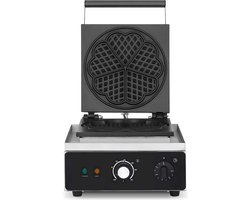 HCB® - Professioneel horeca Wafelijzer met timer - hartjes - 230V - Wafelmaker van RVS / INOX - 31x44x23.5 cm (BxDxH) - 9.5 kg - 8004