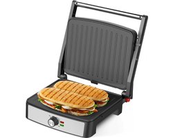 Kitchenwell Contactgrill - Grill apparaat - Tosti apparaat - Anti-aanbaklaag - 3-in-1 -180 °C grill