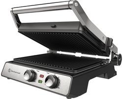 Kitchenwell Contactgrill - Tosti apparaat - Grill apparaat - Uitneembare platen - Anti-aanbaklaag - 3-in-1 -180 °C grill - Vaatwasserbestendig