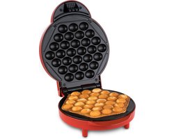 Korona 41005 | Bubbel-wafelijzer | Wafelijzer voor poffertjes en ijshoorntjes | Bubble wafelijzer en poffertjespan | 1000 watt | wafeldiameter 18 cm | Automatische temperatuurinstelling | Kleur: rood