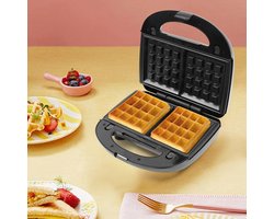 Mygroot - Elektrische Wafel - Sandwich - Donut - Maker - 3-In-1 - Multifunctionele Ontbijtmachine - Dubbelzijdige Verwarming - Antiaanbaklaag.