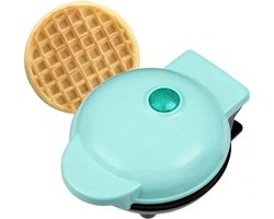 Nique Wafelijzer - Mini Wafelmaker - Elektrische Ronde Bakplaat - Blauw