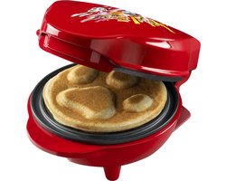 Paw Patrol Wafelijzer, mini-wafelijzer in uniek Paw Patrol design, voor kinderfeestjes, Pasen & Kerstmis, met antiaanbaklaag, wafelformaat: Ø 10cm, officieel gelicentieerd product, kleur: Rood