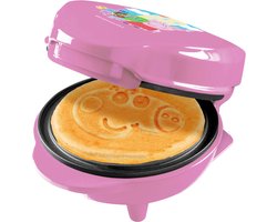 Peppa Pig Wafelijzer, mini-wafelijzer in uniek "Peppa" design, voor kinderfeestjes, Pasen & Kerstmis, met antiaanbaklaag, wafelformaat: Ø 10cm, officieel Licentie product, kleur: Roze