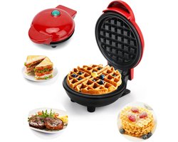 Retro Wafelijzer - Draagbaar & Lichtgewicht - Mini Wafelmaker - Tosti Apparaat - Met Aanbaklaag - Dubbelzijdige Verwarming