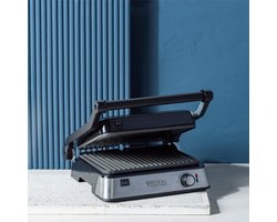 Royal Contactgrill - 2000W - 180° Openklapbaar - Verwijderbare Platen - PFAS-vrije Antiaanbaklaag - Vaatwasserbestendig - Verstelbare Thermostaat