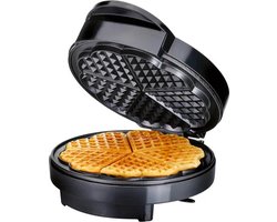 SilverCrest- Wafelijzer- Wafelmaker Hartvorm - Antiaanbaklaag - 5 Wafels - 1200 W - Zwart- met 15 bakideeën