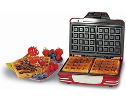 SILVERCREST WAFELMAKER Retro Waffle Iron Party Time Red "de longhi 187" 220-240V