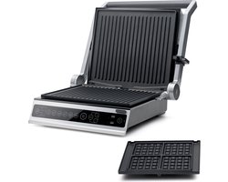 Solis Wafel & Contactgrill Pro - Grill Apparaat met Verwisselbare Platen - 5 Grillprogramma's - Tosti Apparaat - Wafelijzer - Panini Grill - RVS