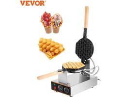 Stellar Wafelijzer - Elektrische Wafelijzer Machine - Wafelmaker - Poffertjespan - Poffertjesmaker - Bubble Wafelijzer – Roestvrijstaal - Wafel Bakken Machine - 1400W