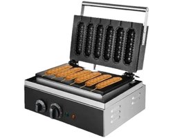 Vevor - Elektrische Wafel Worst Maker - Corndog - Non-stick - Lolly Stok Muffin - Krokante Franse Maïs Hot Dog Machine - Keuken - Huishoudapparatuur - 1500W - 220V - Zwart