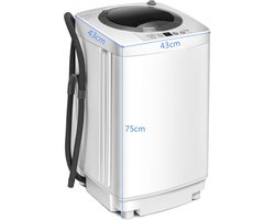 DD® Mini Wasmachine - Centrifuge - 6 Programma's - 43cm x 43cm x 75cm