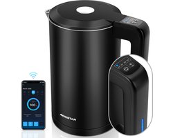 Aigostar 30UTV - Smart Waterkoker - met Temperatuurregeling - Appbesturing - Warmhoudfunctie - Dubbelwandig - Cool-touch - 1.7L - 2200W - Zwart