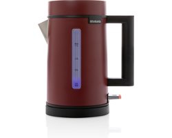 Brabantia D1S-6TRD Waterkoker - 1,7 Liter - 2400 Watt - LED-verlichting - RVS - Rood