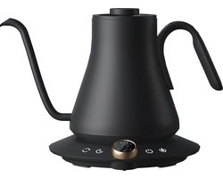 Cocinare FLOW CEK-201 - Zwanenhalsketel - Gooseneck Kettle - Zwart - elektrische waterkoker met temperatuurregeling - voor het opschenken van koffie en thee - 1200 W - snelle kooktijd - 0,9 L