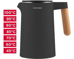 Concept RK3302 - Waterkoker 1.5L met temperatuurregeling 2200 W | Antraciet