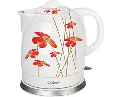 Feel-Maestro MR-066-RED FLOWERS waterkoker 1,5 l 1200 W Rood, Wit