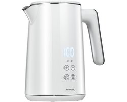 MPM - Stille Waterkoker met temperatuurregeling - Digitale Temperatuurweergave - 1,7 Liter - Dubbelwandig - 2200W - Wit