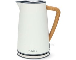 Nedis Waterkoker - 1.7 l - Soft-Touch - Wit - 360 graden draaibaar - Verborgen verwarmingselement - Strix-controller - Droogkookbeveiliging