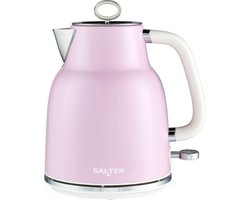 Salter Retro 1.7 L Waterkoker – 3KW Snel Koken, 360° Basis, Verwijderbaar Kalkfilter, Waterniveau Venster, Blauwe Indicatie Lampje, Droogkook Beveiliging & Automatische Uitschakeling, Roze