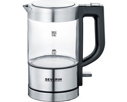 Severin WK 3472 - Waterkoker - electrisch - glazen kan - 0.5l - zilver/zwart