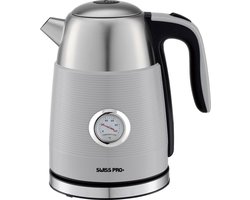 Swiss Pro+ - retro line - waterkoker 1.7 L - 2250W - elektrisch - classic design - 2023 model - Grey