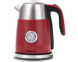 Swiss Pro+ - retro line - waterkoker 1.7 L - 2250W - elektrisch - classic design - 2023 model - Red