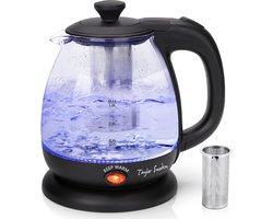 Taylor Swoden Abel 30IAS - Elektrische Waterkoker - Glazen waterkoker - 1L - 2200W - LED Verlichting en Theefilter - Warmhoudfunctie - Zwart