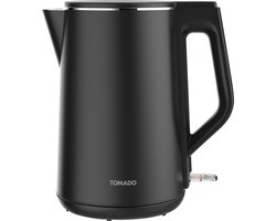 Tomado TWK1708B - Waterkoker - 1,7 liter - Dubbelwandig - 2200 watt - BPA vrij - Matzwart