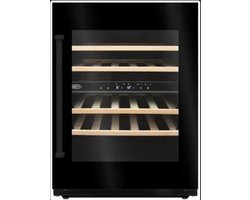 Boretti MLWC82GRZW Wijnklimaatkast inbouw 82cm onderbouw, 2 temperatuurzones, Deurhoogte 780mm met greep, zwart glas