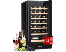 Klarstein Barossa 29 Uno - Wijnkoelkast - 1 Zone - 88 Liter - 28 Flessen - Touch Display - Zwart