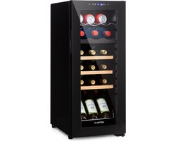 Klarstein Bodega 18 Duo+ - Wijnkoelkast - 2 Zones - Auto Defrost - 18 Flessen - 50 Liter - Compressiekoeling - Glazen Deur Met UV-Bescherming - Zwart